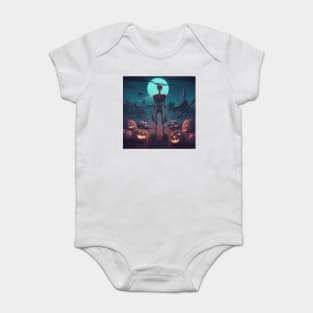 lonely skeleton during halloween Baby Bodysuit